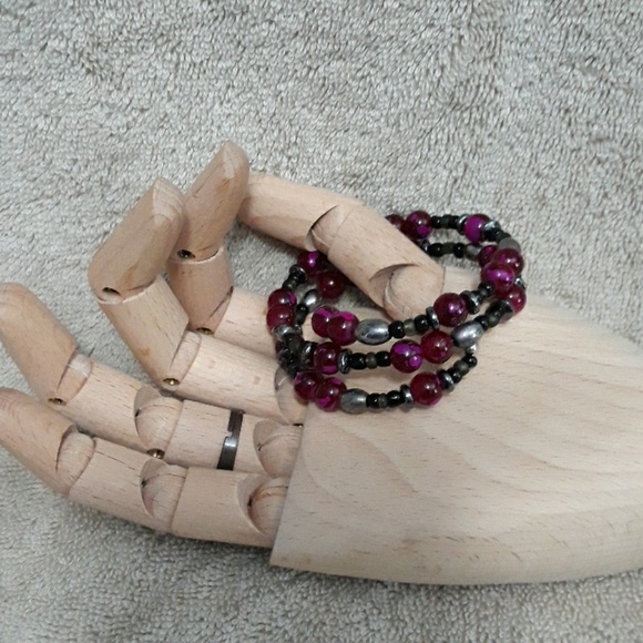 Fushia Paint bangle bracelet - Picture 2 of 4